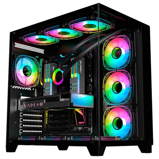 Gabinete Gamer K-MEX Ghost Shark, Aquario, Mid Tower, Vidro Temperado, ATX, Black, Sem Fonte, Sem Fan, CG02J1RH001CB0X