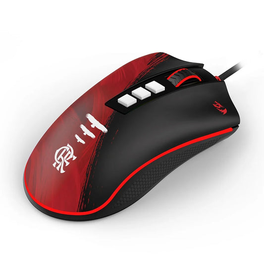 Mouse Gamer Redragon Flamengo Attack, 12400 DPI, Sensor PMW3327, USB, Preto e Vermelho - Fl711