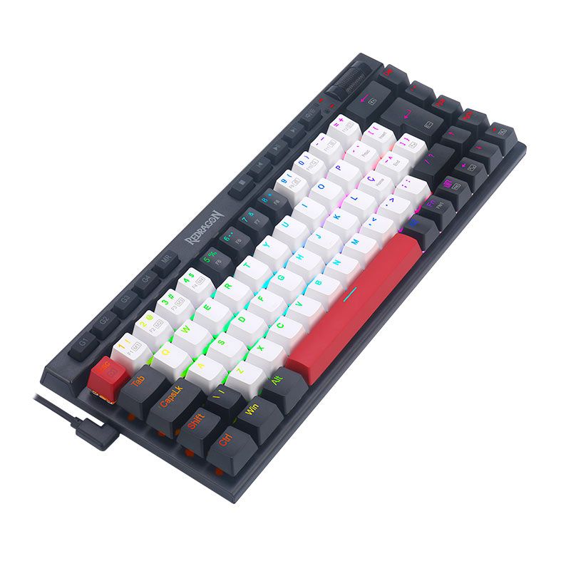 TECLADO MECANICO GAMER REDRAGON MAGIC WAND HEARTS, RGB, SWITCH BROWN, BRANCO E PRETO, K635WBR-RGB-PT-BROWN