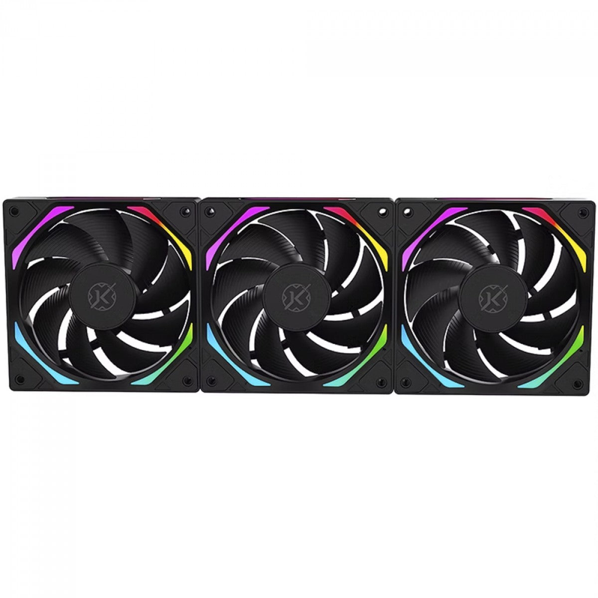 Kit Fan Com 3 Unidades Kalkan Halo ARGB, 120mm, PWM, Preto, KLK00019