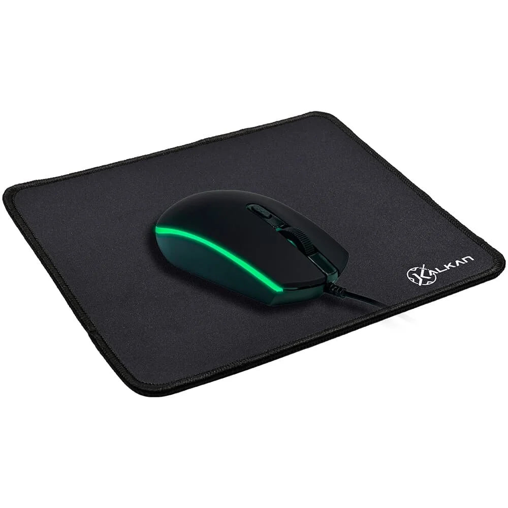 Kit GamerTeclado + Mouse + Mousepad + Headset Kalkan Odin, RGB, USB, ABNT2, 3600 DPI, Preto - KLK00017