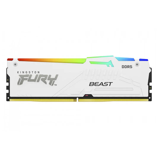 Memória RAM Kingston Fury Beast, RGB, 32GB (2x16GB), 5600MHz, DDR5, CL36, Branco - KF556C36BWEAK2-32