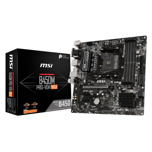 *CONSULTAR VALOR PELO WHATSAPP* Placa Mãe MSI B450M PRO-VDH MAX, Chipset B450, AMD AM4, mATX, DDR4, B450M PRO-VDH MAX