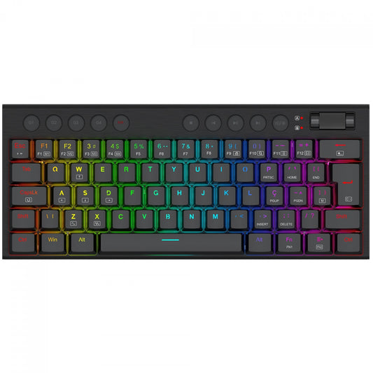 Teclado Gamer Mecânico Redragon Horus Mini, RGB, Low Profile, USB, Switch Brown, ABNT2, 60%
