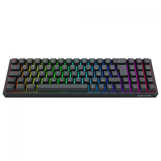 Teclado Gamer Sem Fio Mecânico Pollux Pro RGB, Preto, Abnt2, Switch Marrom, K628RGB-pro (pt-brown), Redragon