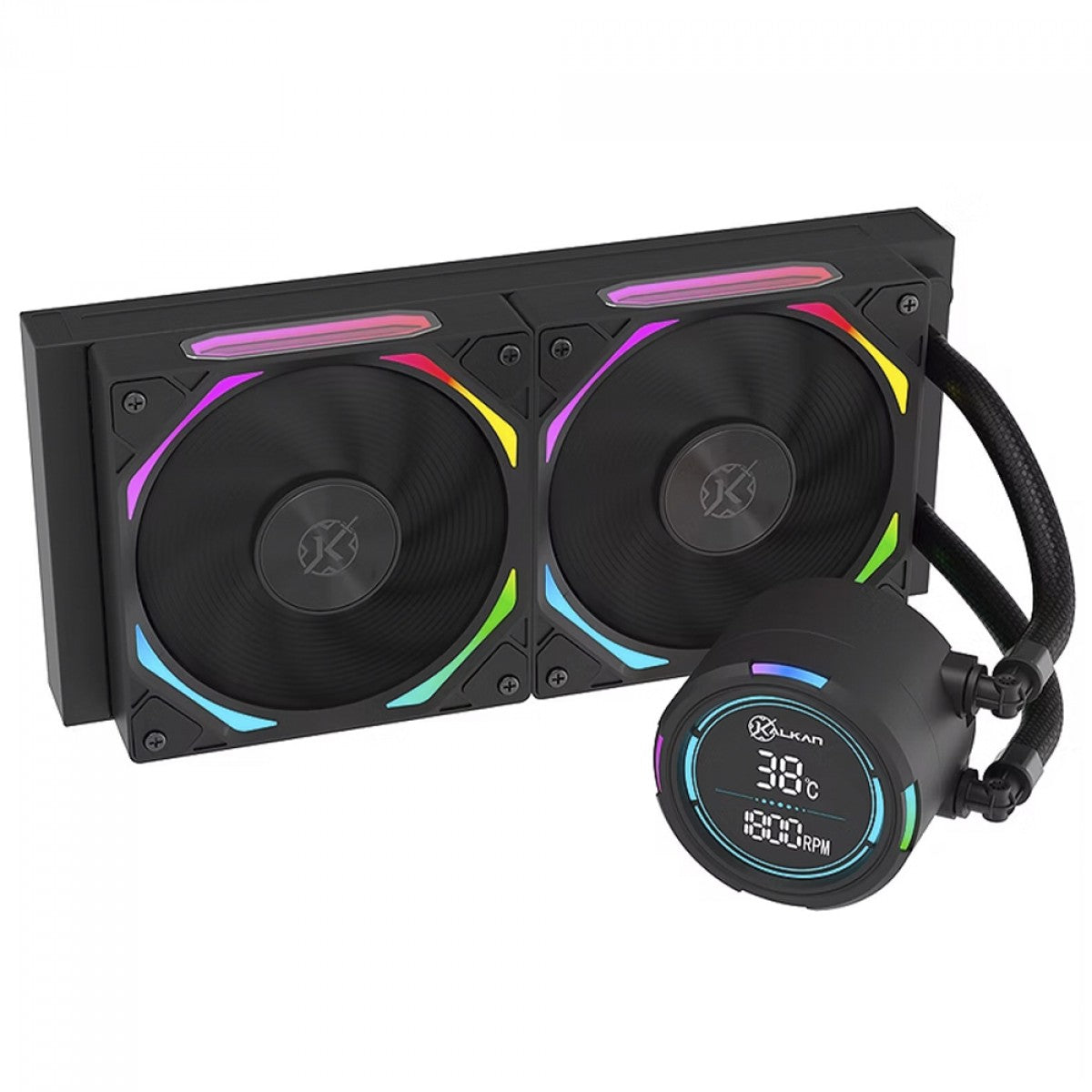 Water Cooler Kalkan Delta V2 240 ARGB, 240mm, Com Display, Intel-AMD, Preto, KLK00066