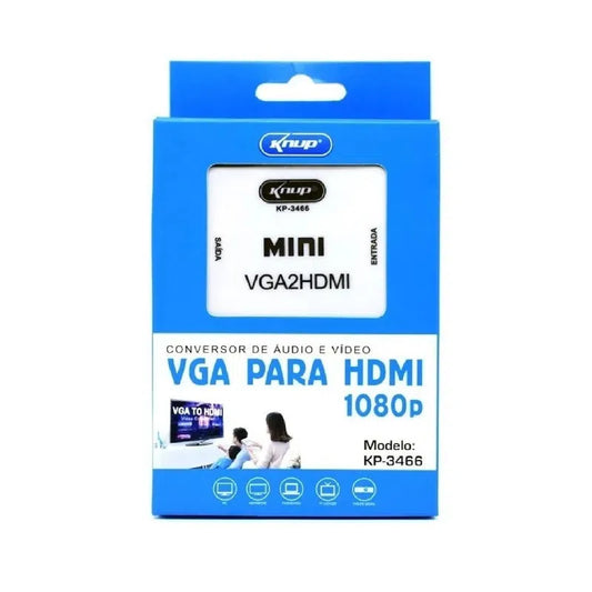 CONVERSOR VGA X HDMI C/AUDIO 1080P KP-3466 KNUP
