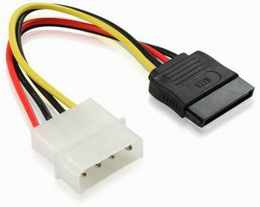 Cabo De Força Sata 15 Pinos Para Fonte Atx molex 10Cm
