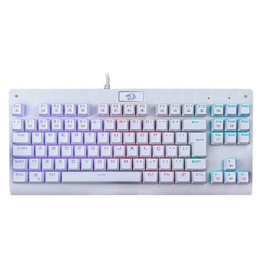 Teclado Mecânico Gamer Redragon Dark Avenger Branco Switch Outemu Red RGB ABNT2 - K568W-RGB (RED)