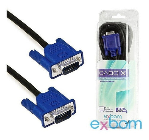 Cabo Vga 5 Metros para Monitor Blister Exbom - CBX-MVGA50