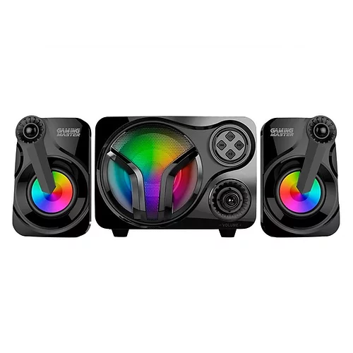 Caixa De Som Gamer 2.1 Stereo Led 7 Cores 11w Rms Preto K-mex - SS-9300