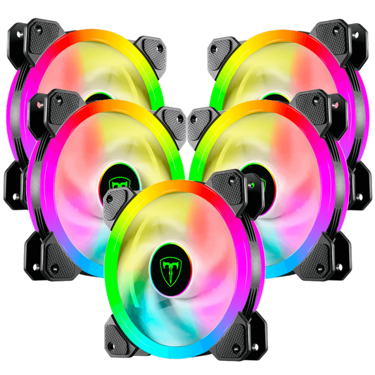 Kit Fan com 5 unidade T-Dagger 120mm, Rainbow, Black,T-TGF515