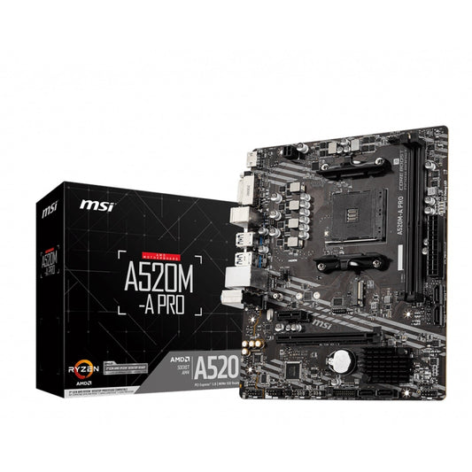 *CONSULTAR VALOR PELO WHATSAPP* Placa Mãe MSI A520M-A PRO. Chipset A520, AMD AM4, mATX, DDR4